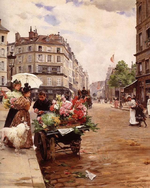 Selling Flowers Elysee, Louis Marie de Schryver